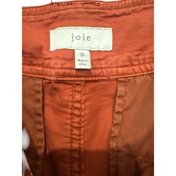 Joie Mirenda Chili Red Orange Cotton Utility Crop Pants Size 10 - Picture 5 of 11